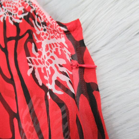 WORTH New York Red Silk Fringe Fire Dress Women’s Size 6 - Picture 8 of 12
